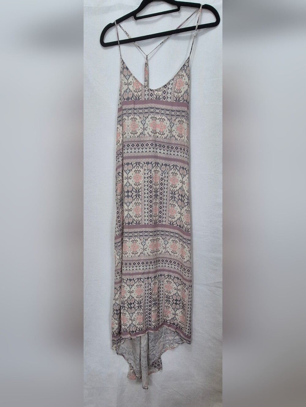 l*space Pink Cream Boho High-Low Spaghetti Strap Maxi Dress
